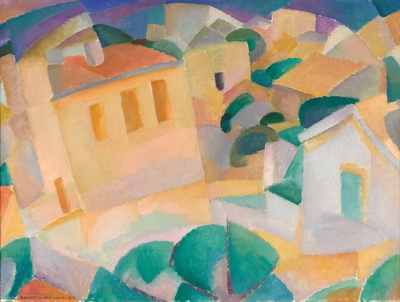 荷兰海牙市立美术馆藏画高清实拍的油画作品-Leo_Gestel_-_Mallorca,_Terreno