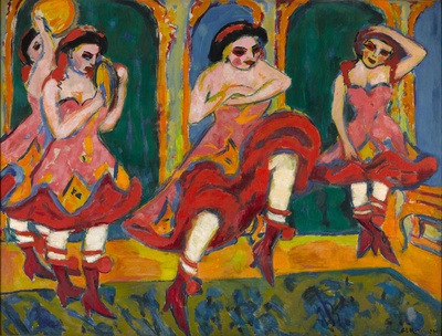 荷兰海牙市立美术馆藏画高清实拍的油画作品-Ernst_Ludwig_Kirchner_-_Czardas_dancers