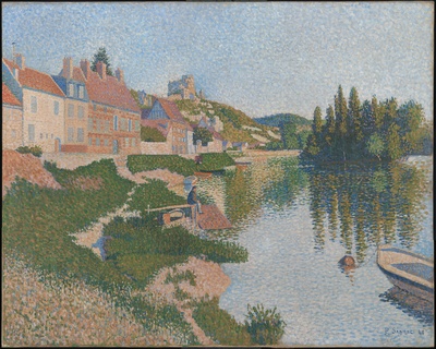 西涅克绘画作品高清实拍图集TIF71幅的油画作品-Les_Andelys,_by_Paul_Signac,_from_C2RMF
