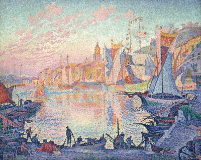 西涅克绘画作品高清实拍图集TIF71幅的油画作品-Paul_Signac_-_The_Port_of_Saint-Tropez