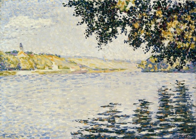 西涅克绘画作品高清实拍图集TIF71幅的油画作品-Paul_Signac_-_View_of_the_Seine_at_Herblay