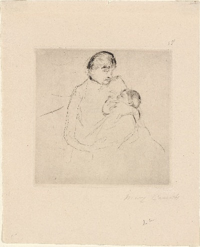 玛丽·卡萨特 素描的油画作品-Mary Cassatt  (7)