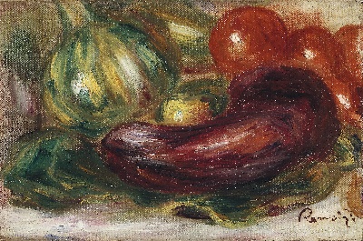 雷诺阿 高清画稿 第一弹的油画作品-Auguste Renoir -Courgettes_tomates_et_aubergine_1915