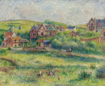 雷诺阿 高清画稿 第三弹的油画作品-PIERRE-AUGUSTE RENOIR-LE CHALET DE BLANCHE PIERSON A POURVILLE