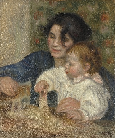 雷诺阿 高清画稿 第二弹的油画作品-Auguste Renoir -Gabrielle_and_Jean