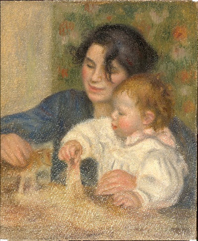 雷诺阿 高清画稿 第二弹的油画作品-Auguste Renoir -Gabrielle_et_Jean,_by_Pierre-Auguste_Renoir,_from_C2RMF