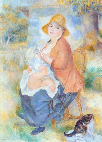雷诺阿 高清画稿 第二弹的油画作品-Auguste Renoir -maternite