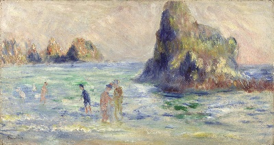 雷诺阿 高清画稿 第二弹的油画作品-Auguste Renoir -Moulin Huet Bay, Guernsey
