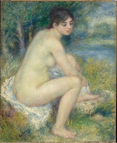 雷诺阿 高清画稿 第二弹的油画作品-Auguste Renoir -Femme_Nue_dans_un_Paysage,_by_Pierre-Auguste_Renoir,_from_C2RMF