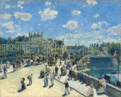 雷诺阿 高清画稿 第二弹的油画作品-Auguste Renoir -Pont_Neuf,_Paris