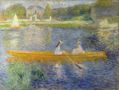 雷诺阿 高清画稿 第二弹的油画作品-Auguste Renoir -The Skiff(La Yole)