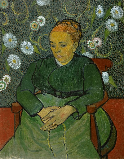 梵高人像画的油画作品-La berceuse (Portrait of Madame Roulin) (December 1888 - January 1889)