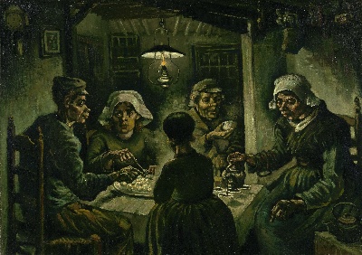梵高人像画的油画作品-Potato eaters