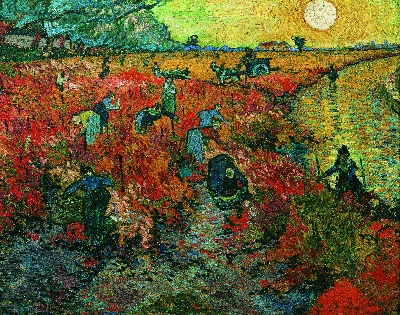 风景1.梵高风景画1的油画作品-Der rote Weinberg