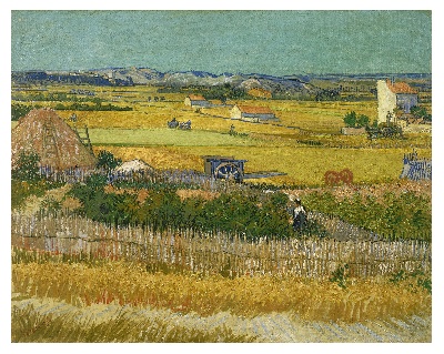 风景3.梵高 风景画2的油画作品-The harvest (June 1888 - 1888)
