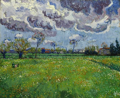 风景3.梵高 风景画2的油画作品-van-gogh-paysage