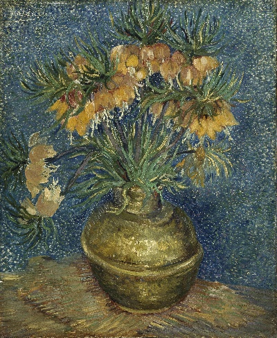 梵高静物作品的油画作品-Imperial Fritillaries in a Copper Vase 1887