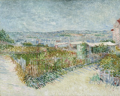 风景2.梵高风景作品3的油画作品-Montmartre behind the Moulin de la Galette (July 1887 - 1887)