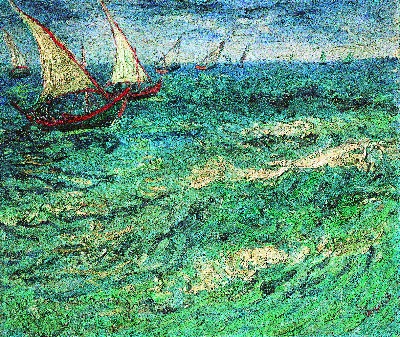 风景2.梵高风景作品3的油画作品-Sailing boats