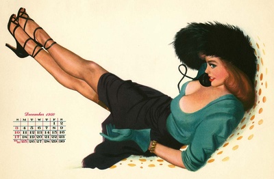 CHARM时尚杂志40-50年代 1950 pin-up girl calendar的摄影作品