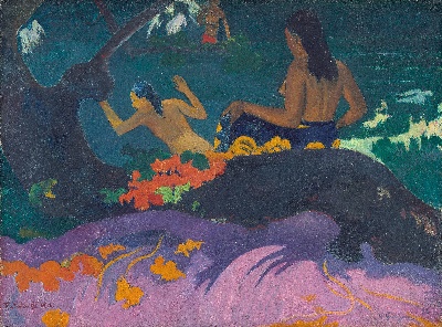 保罗·高更作品的油画作品-Fatata te Miti (By the Sea), 1892
