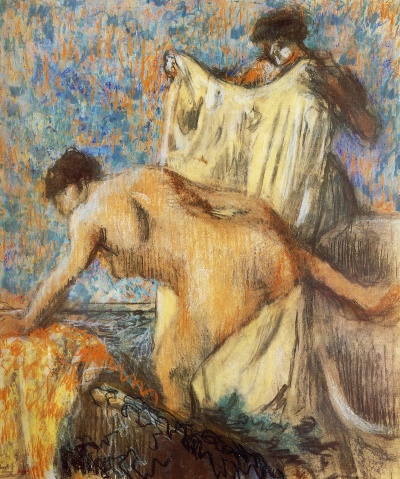 埃德加·德加作品1的油画作品-1898 - Femme sortant du bain  Pastel  95x81 cm  Soleure, Kunstmuseum