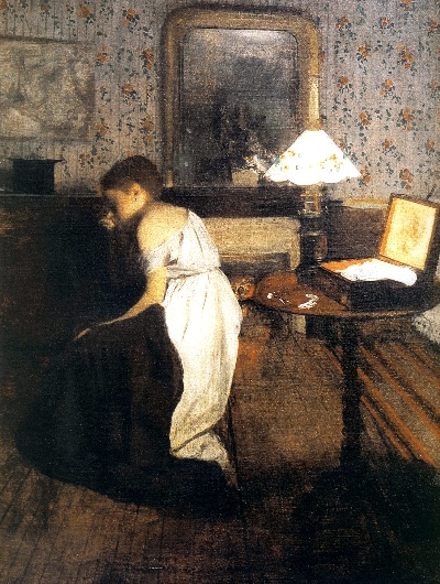 埃德加·德加作品1的油画作品-1868 1869 Edgar Degas- Le Viol, détail la domestique