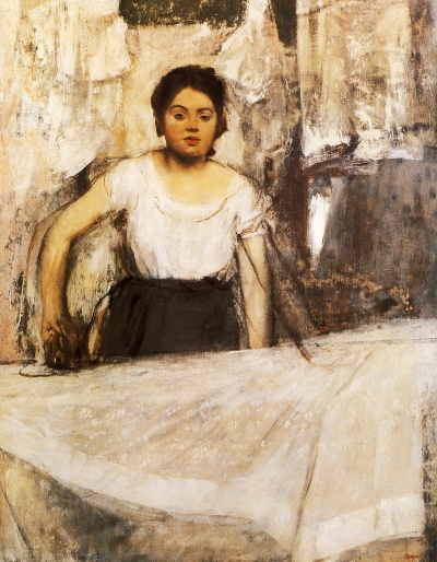 埃德加·德加作品1的油画作品-1869 - La Repasseuse  Huile sur Toile  92x74 cm  Munich, Neue Pinakothek