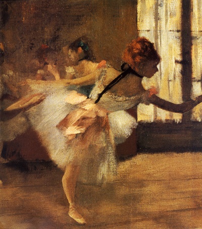 埃德加·德加作品1的油画作品-1877 - La Répétition de Danse, détail