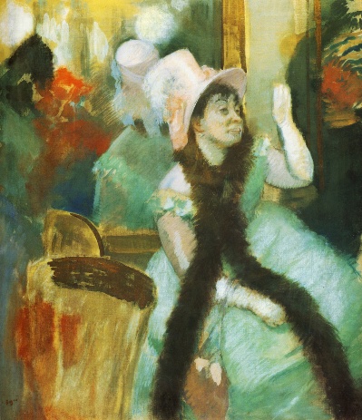 埃德加·德加作品1的油画作品-1879 - Portrait après un bal costumé, mme Dietz-Monnin  Gouache, pastel, fusain  85,5x75 cm  ctai