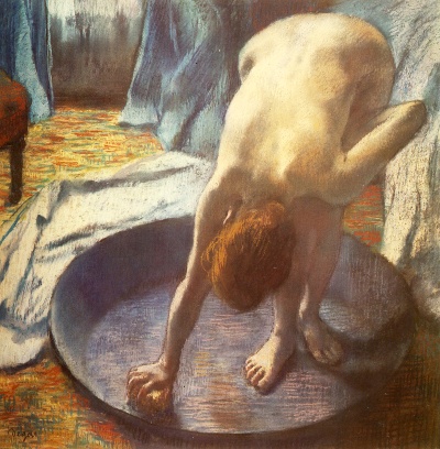 埃德加·德加作品1的油画作品-1886 - Le Tub  Pastel  70x70 cm  Farmington, Hill-Stead Museum