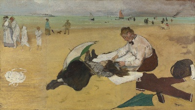 埃德加·德加高清作品的油画作品-Hilaire-Germain-Edgar Degas - Beach Scene