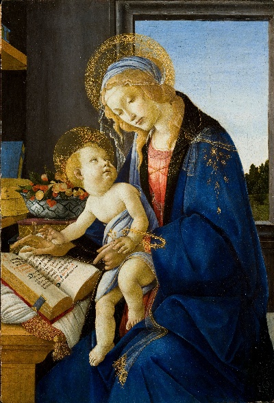 波提切利油画作品的油画作品-Sandro_Botticelli_-_The_Virgin_and_Child_(The_Madonna_of_the_Book)