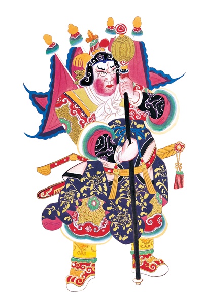 中国传统神仙门神彩绘图的作品