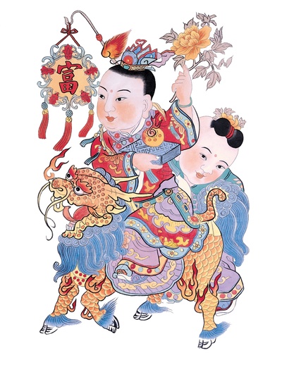 中国传统神仙门神彩绘图的作品