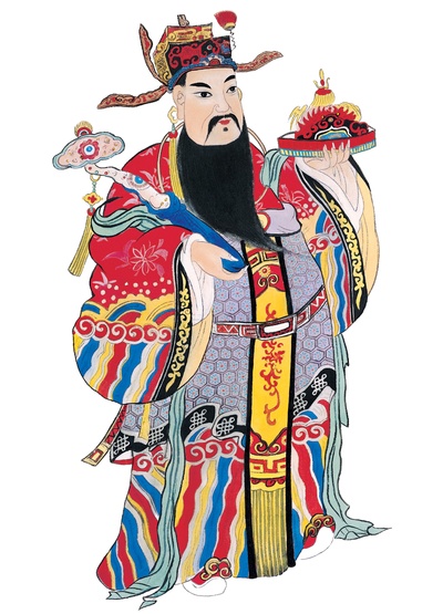 中国传统神仙门神彩绘图的作品