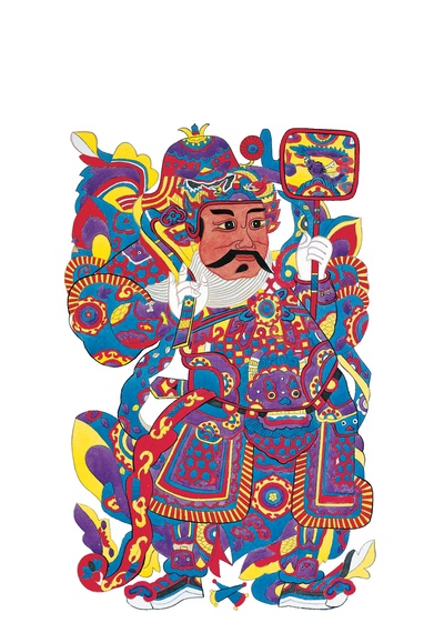 中国传统神仙门神彩绘图的作品