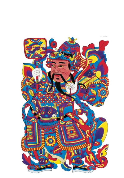 中国传统神仙门神彩绘图的作品