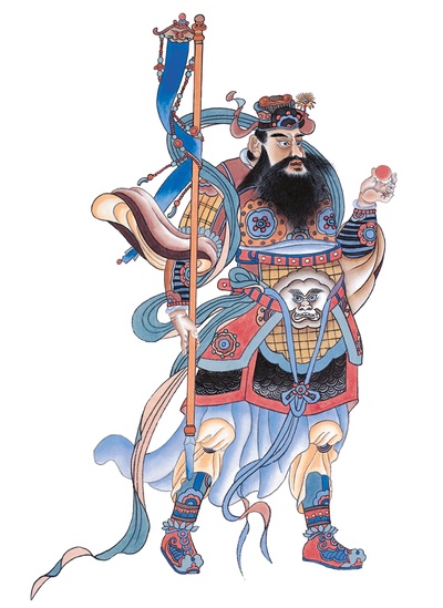 中国传统神仙门神彩绘图的作品