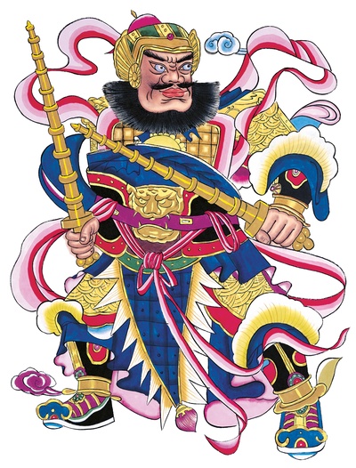 中国传统神仙门神彩绘图的作品