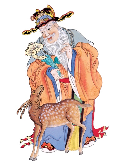 中国传统神仙门神彩绘图的作品