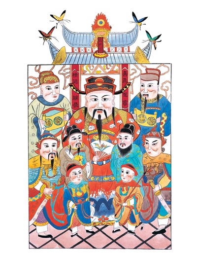 中国传统神仙门神彩绘图的作品