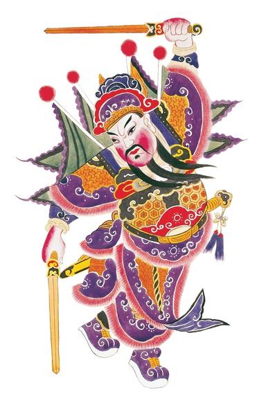 中国传统神仙门神彩绘图的作品