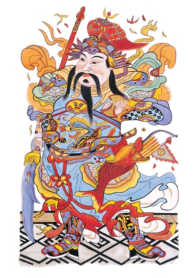 中国传统神仙门神彩绘图的作品