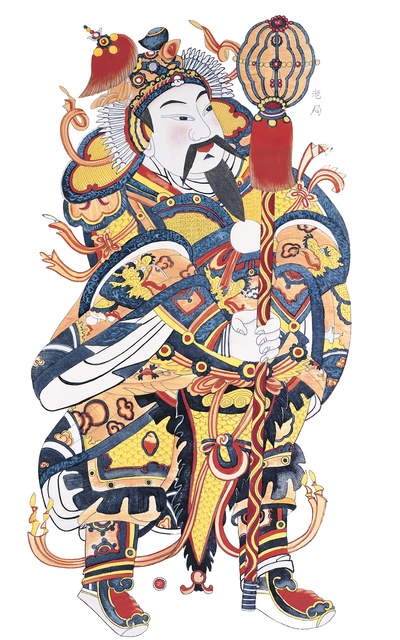 中国传统神仙门神彩绘图的作品