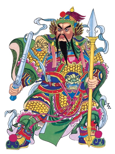 中国传统神仙门神彩绘图的作品