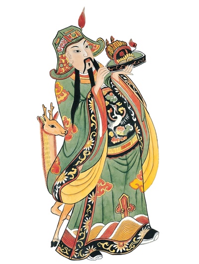 中国传统神仙门神彩绘图的作品