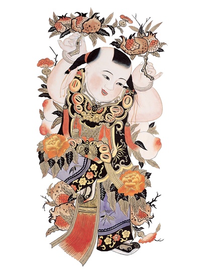 中国传统神仙门神彩绘图的作品