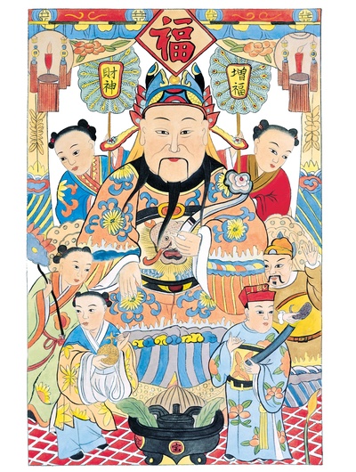 中国传统神仙门神彩绘图的作品
