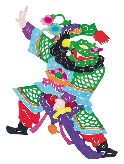 中国传统神仙门神彩绘图的作品